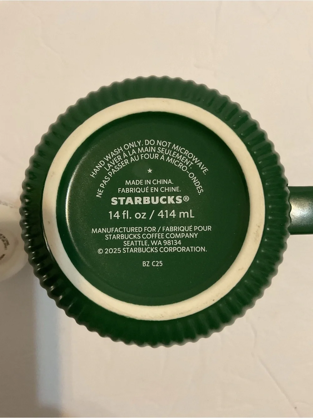 Starbucks Limited Ed 14oz Ribbed Mug w/ Gold Siren Medallion Cup & Latte Charm